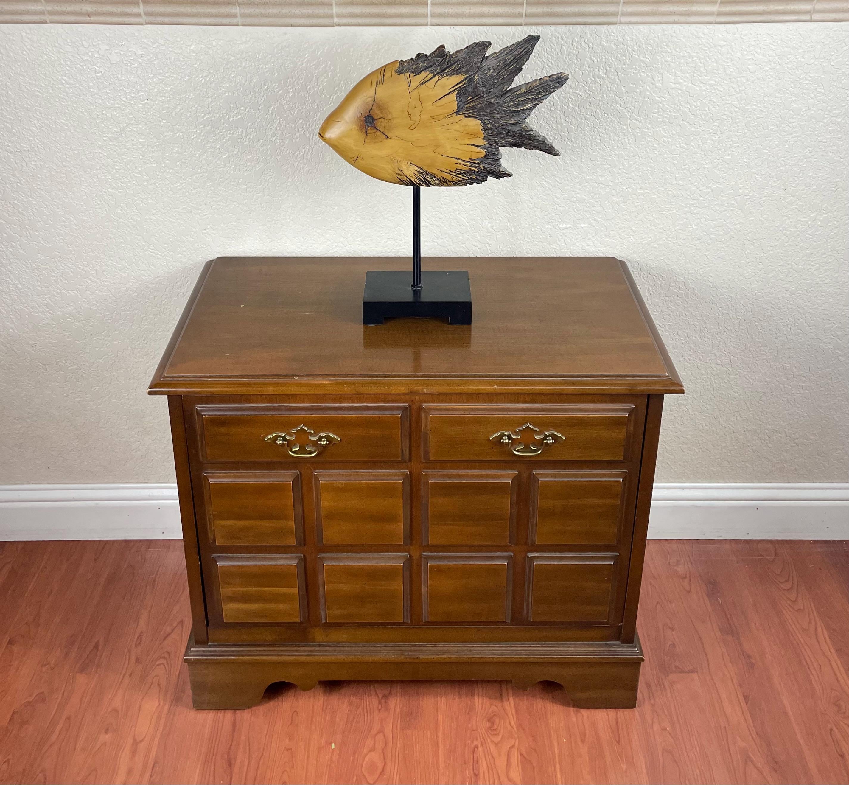 Vintage Mid-century Drop Front Record Storage Cabinet by Lane