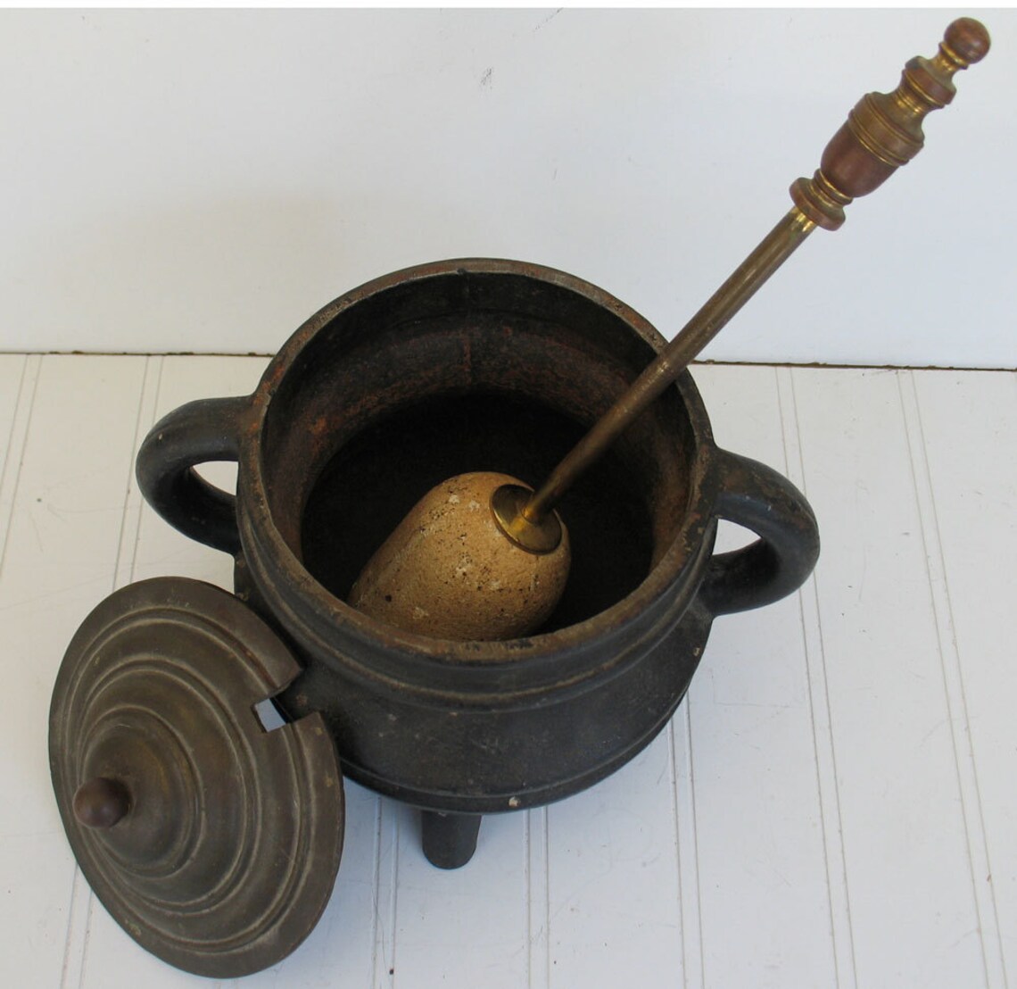 Antique Cast Iron and Brass Fire Starter Pot Smudge Pot Etsy