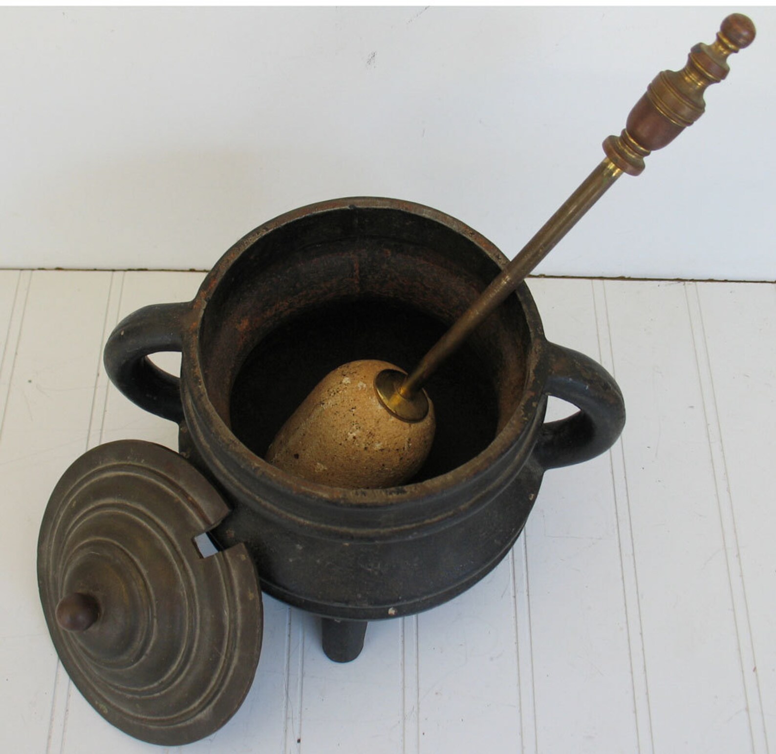 Antique Cast Iron and Brass Fire Starter Pot Smudge Pot Etsy