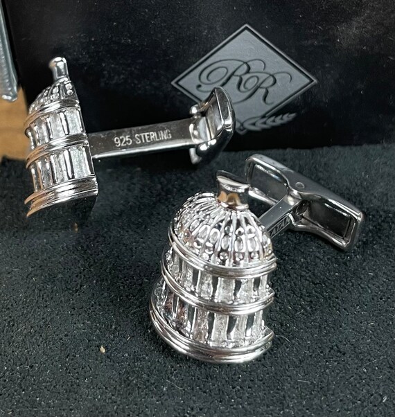 Ravi Ratan Sterling Silver Cuff Links - Capitol B… - image 3