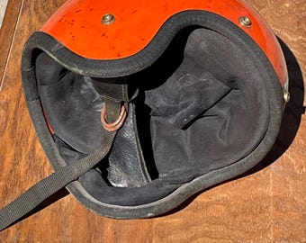 Vintage Buco Enduro Motorcycle Helmet - Open Face - 1970s Checker