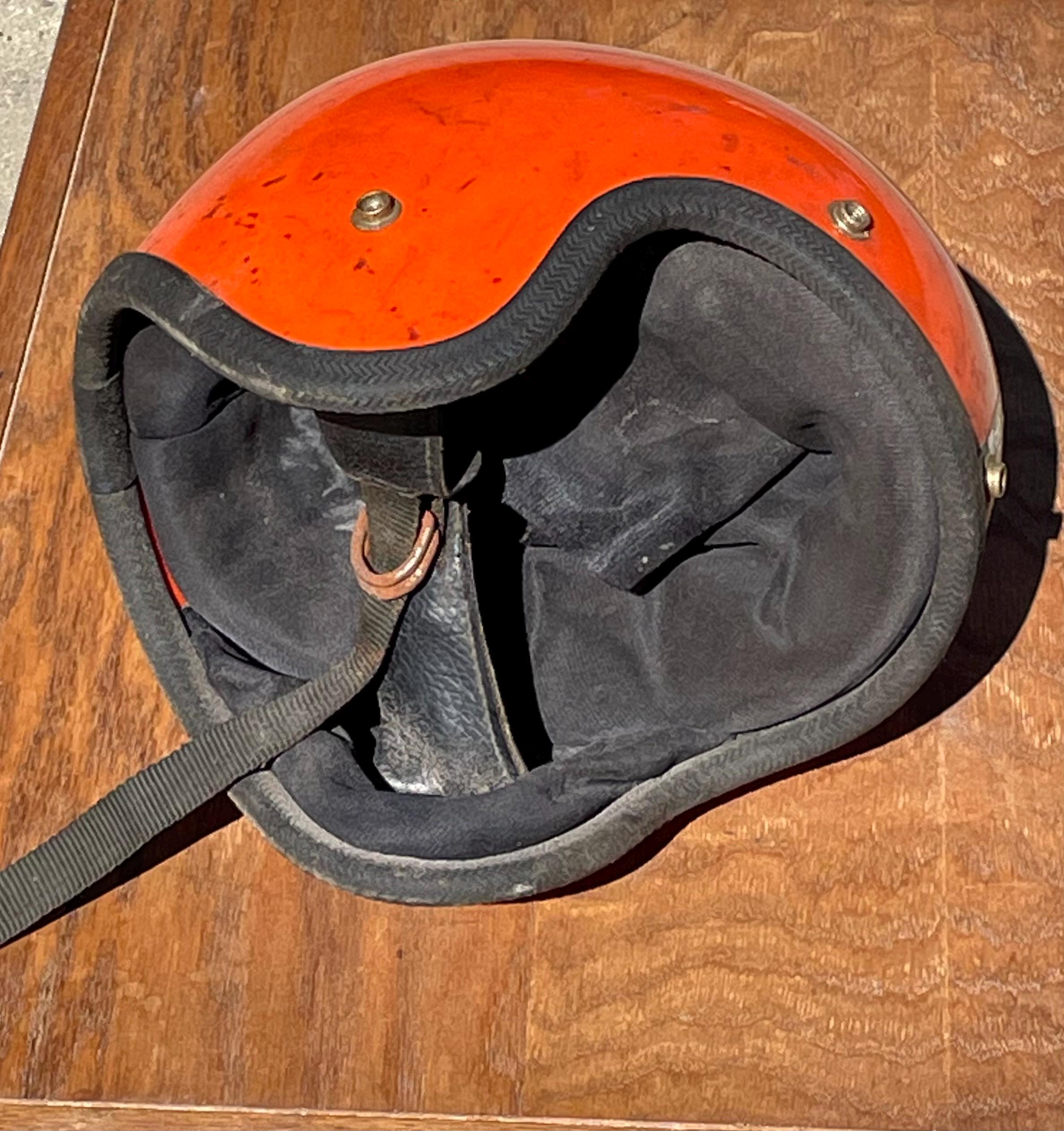 Vintage Buco Enduro Motorcycle Helmet - Open Face - 1970s Checker