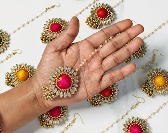 Indian Wedding tikka/polki Maangtikka Return Favors Gift Woman / Girls Headpiece Hair Accessories