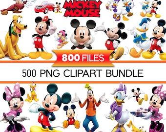 Mickey Mouse em SVG, Mickey em PNG, Clipart do Mickey Mouse, Pacote Mega de SVG da Minnie Mouse, Pato Donald em SVG, Margarida em SVG, Pato Donald em PNG