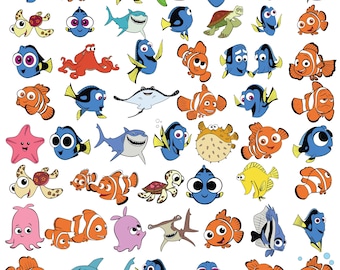 Paquete SVG de Buscando a Nemo, archivos SVG y PNG de Dory para Cricut, Nemo PNG, Buscando a Nemo SVG para camisetas, descarga instantánea, Buscando a Nemo SVG