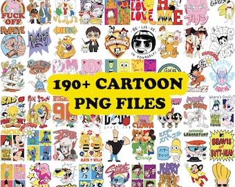 Paquete de más de 180 dibujos animados retro SVG y PNG, diseño de dibujos animados PNG, personajes de dibujos animados en capas SVG, dibujos animados de los años 80 y 90 SVG, personajes de dibujos animados PNG, digital