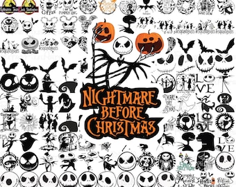 Paquete SVG de Pesadilla antes de Navidad, SVG para Cricut, Diseño en capas, Archivos vectoriales, SVG de Jack Skellington, SVG de pesadilla, SVG de Halloween