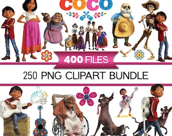 Coco PNG, Coco SVG, pacote de clipart Coco, Miguel png svg, imagens Coco de alta qualidade para decorações de aniversário, toppers de bolo, camisetas
