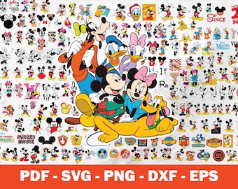 Mickey Mouse SVG, Mickey PNG, Mickey Mouse Clipart, Minnie Mouse SVG Mega Bundle, Donald Duck SVG, Daisy Duck SVG, Donald Duck PNG
