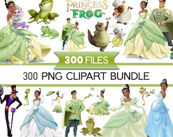 A Princesa e o Sapo PNG Clipart, A Princesa e o Sapo SVG, Clipart da Tiana, Princesa png, Pacote de PNG da Tiana, Tiana svg, pacote de imagens digitais em papel