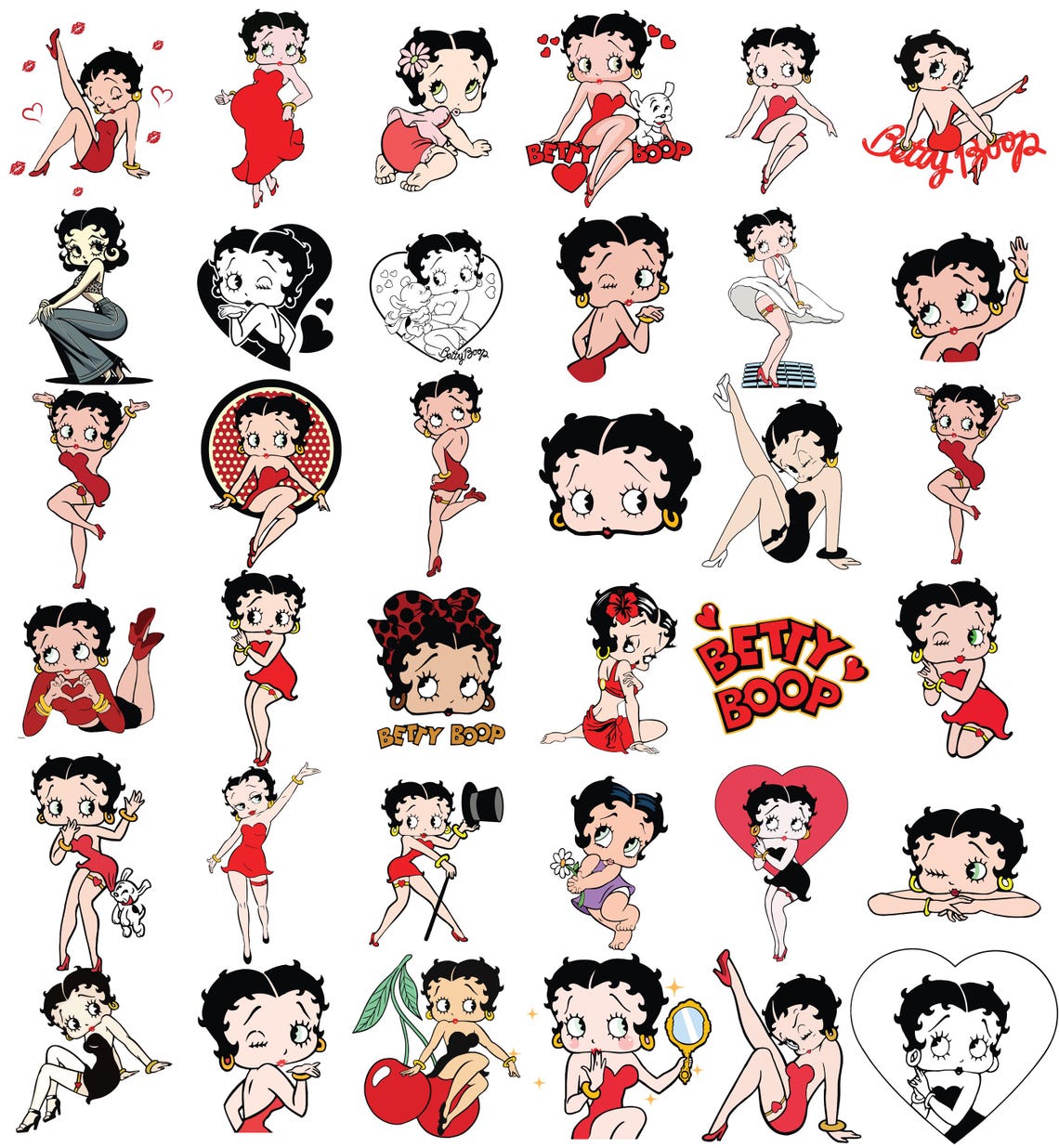 Betty Boop SVG Bundle, Betty Boop PNG, Betty Boop Svg Files for Cricut ...