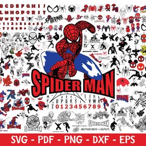 Spiderman Svg Bundle, Spiderman Svg, Spiderman Clipart, Spiderman Cut Files For Circut, Spiderman Silhouette, Spiderman Png, Superhero Svg