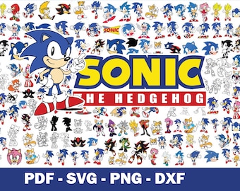 Paquete de Sonic, Letras de Sonic SVG, Sonic SVG en capas, Fuente de Sonic, Camiseta de Sonic SVG DIY, Camiseta de cumpleaños de Sonic para bebé SVG DIY, Sonic The Hedgehog