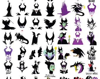 Paquete SVG de Maléfica, Clipart de Hada Oscura, Maléfica PNG, Personajes malvados, Villanos SVG, Chicas malas SVG, Paquete PNG de Maléfica