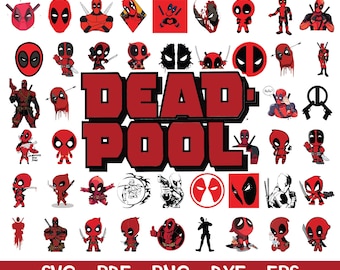 Paquete SVG de Deadpool, superhéroe PNG, bebé Deadpool SVG, imágenes prediseñadas de Deadpool, Cricut y silueta, paquete SVG de Deadpool, superhéroe PNG