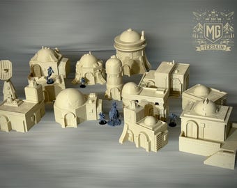 Tatooine 3 / Set di 13 edifici desertici / Terreno di Star Wars Legion / Stampato in 3D /