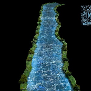 Modular River Terrain Painted Wargaming-tafelbladlandschap Flocked and Painted Mesbg ouderwets terrein met actieterrein