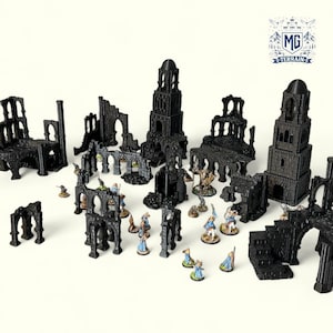 Osgiliath Ruins Terrain Set | 3D Printed Scenery for Wargames Middle Earth Startegy Battle Game | Gondor-Inspired Wargaming Terrain