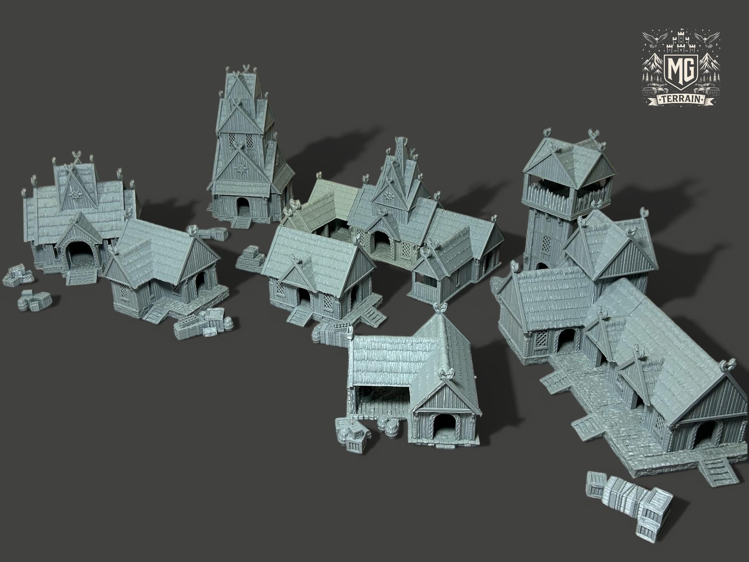 Rohan City Terrain Set – 8 Medieval Buildings, Wargaming Scenery (3D ...