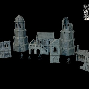 Osgiliath  Ruins Terrain Set 2 | 3D Printed Scenery for MESBG & Wargames | FDM PLA | Gondor-Inspired Wargaming Terrain