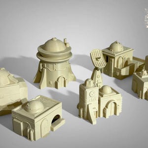 Tatooine 1 | Set of 7 Desert Buildings | Star Wars Legion Terrain | 3D Printed |