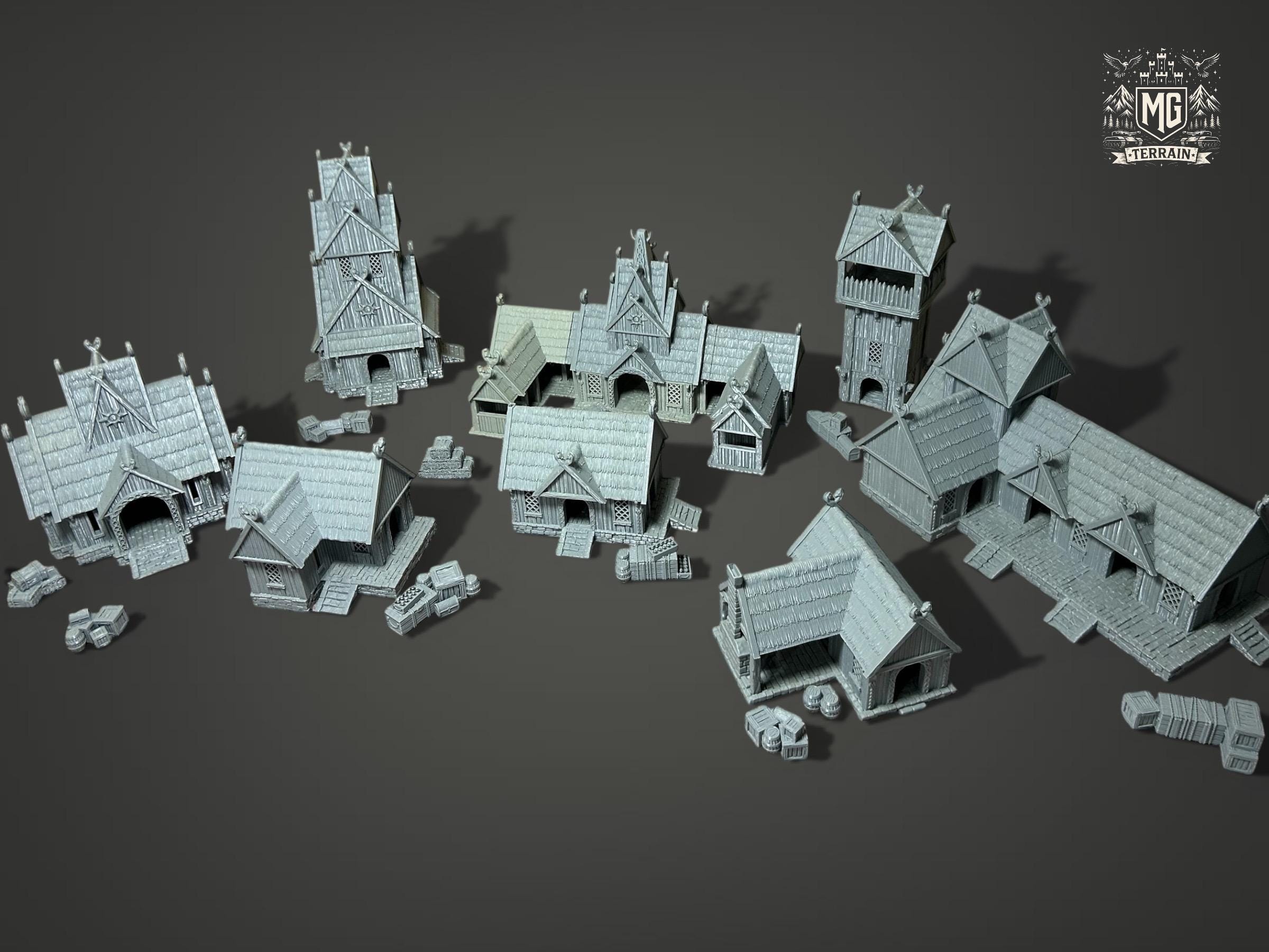 Rohan City Terrain Set – 8 Medieval Buildings, Wargaming Scenery (3D ...