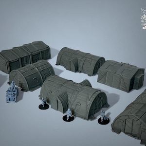 Set of 6 Military Tents | 3D Printed WWII Terrain | Bolt Action Scenery |
