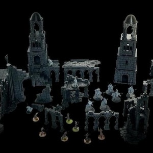 Osgiliath Ruins Terrain Set | 3D Printed Scenery for Wargames and MESBG | FDM PLA | Gondor-Inspired Wargaming Terrain