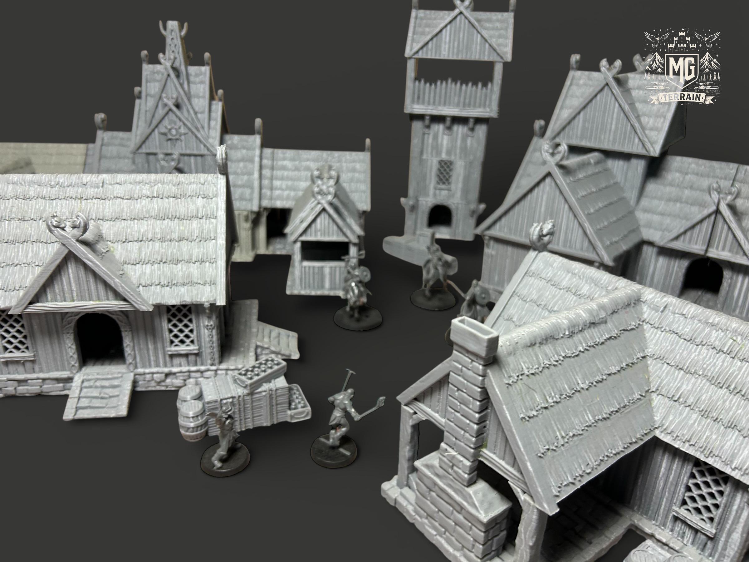 Rohan City Terrain Set – 8 Medieval Buildings, Wargaming Scenery (3D ...