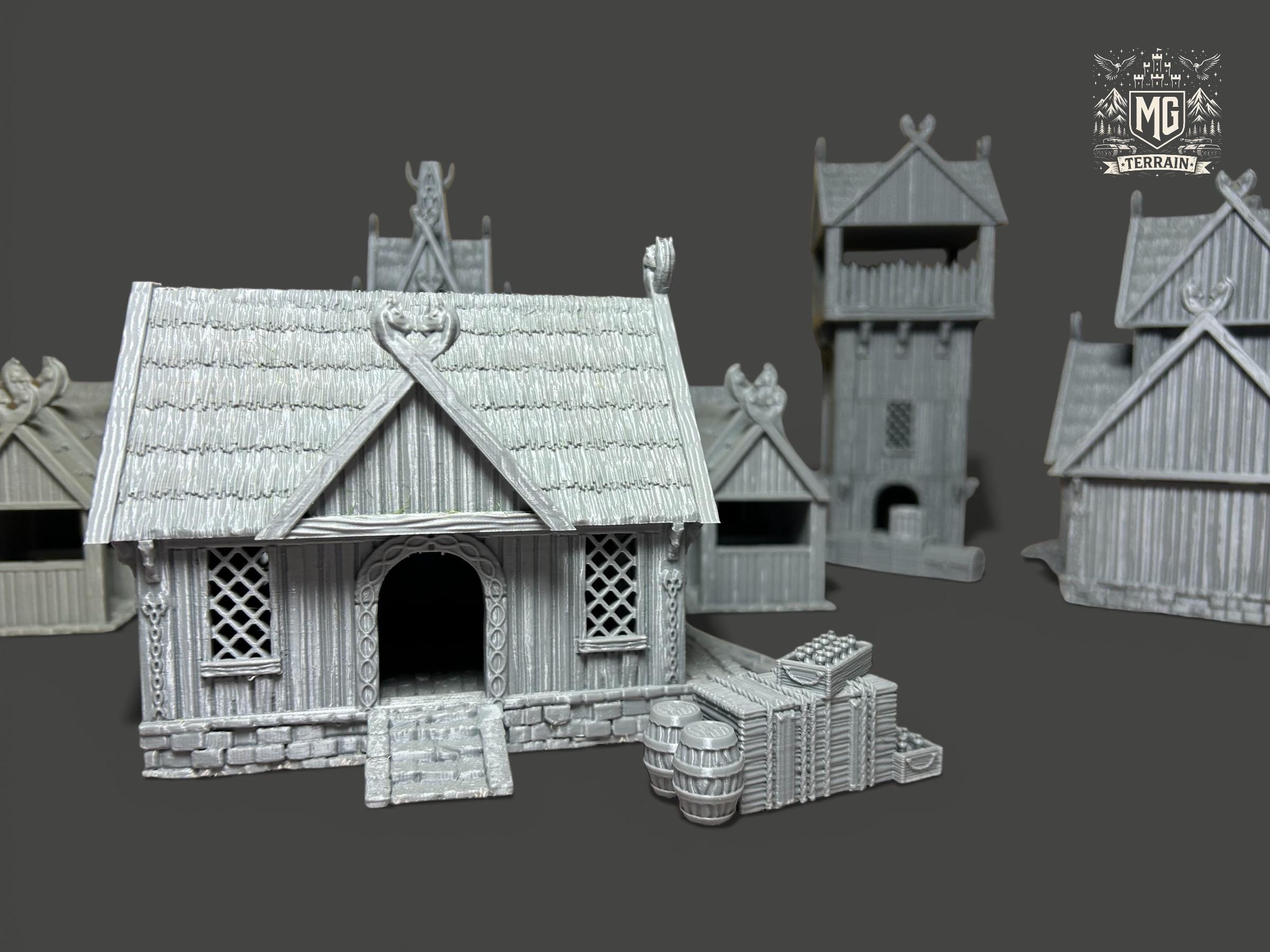 Rohan City Terrain Set – 8 Medieval Buildings, Wargaming Scenery (3D ...