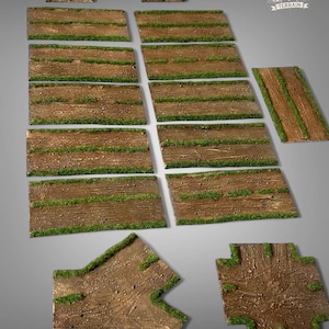 Dirt Road 28mm WWII Wargaming Terrain for Tabletop Games Bolt Action Historical Battlefield Realistic Scenery Miniature Road