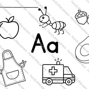 Alphabet Coloring Pages A-Z | Preschool Printable Worksheets | ABC Coloring Book | Letter of the Week Activities | Homeschool PDF