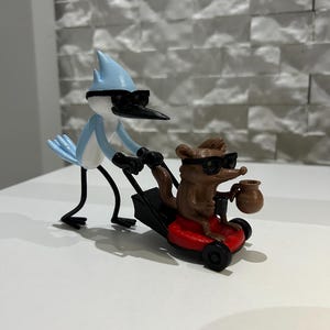 Handmade Regular Show Figurine: Mordecai & Rigby 3D Printed Collectible