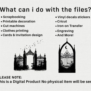 Gothic Gate SVG PNG Bundle, Haunted Fence Silhouette Clipart, Halloween ...
