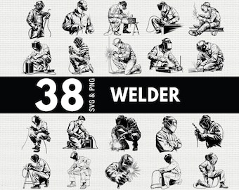 Welder SVG PNG Bundle: Silhouette Clipart, Cricut Cut Files