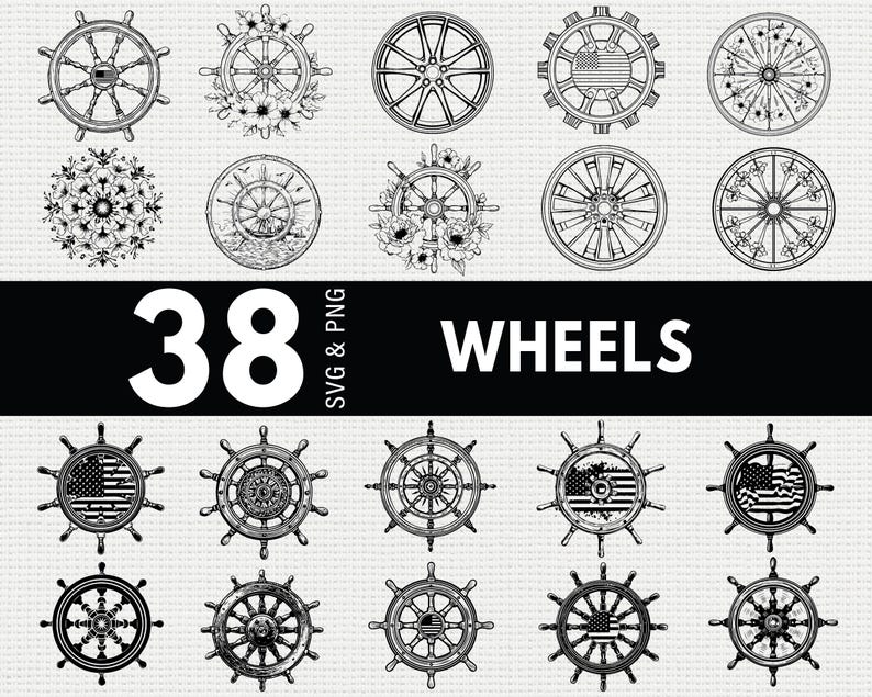 Ford Racing Rim Svg Wheels SVG PNG Bundle, Car Tire Silhouette Clipart, Racing Auto Rim ...