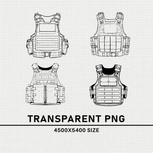 Bulletproof Vest SVG Bundle, Tactical Armor Silhouette PNG, Law ...