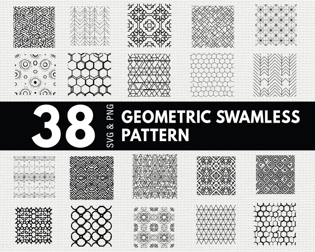 Geometric Seamless Pattern SVG, Abstract Shape Silhouette PNG, Modern ...