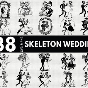 Skeleton Wedding Svg Png Bundle, Skeleton Wedding Silhouette, Skeleton Wedding Clipart, Skeleton Wedding Vector, Skeleton Wedding Outline