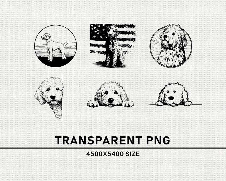 Goldendoodle SVG PNG Bundle, Dog Silhouette Clipart, Puppy Pet Cricut ...