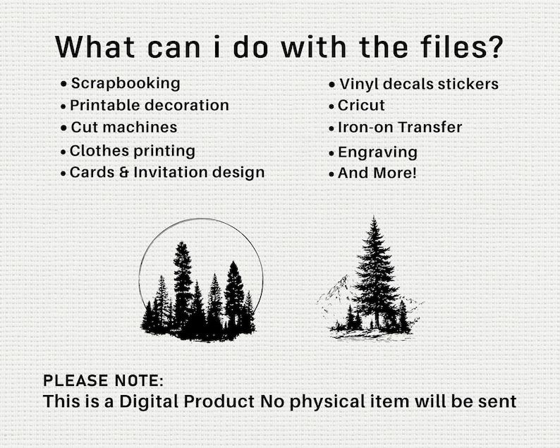 Pine Tree SVG PNG Bundle, Forest Silhouette Clipart, Woodland Nature ...