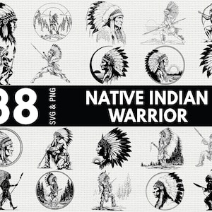 Native Indian Warrior Svg Png Bundle, Native Indian Warrior Silhouette, Native Indian Warrior Clipart, Native Indian Warrior Vector, Cricut