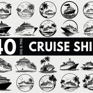 Cruise Ship Svg Png Bundle, Cruise Ship Silhouette, Cruise Ship Clipart Png, Cruise Ship Vector, Cruise Ship Outline, Cruise Ship Cut Files