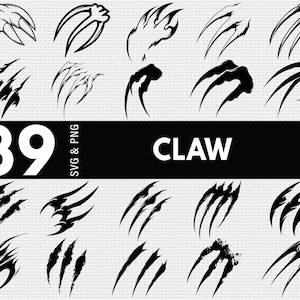 Claw Svg Png Bundle, Claw Silhouette, Claw Clipart Png, Claw Vector, Claw Outline, Claw Decal, Animal Claw Svg, Claw Marks Svg, Cricut Files