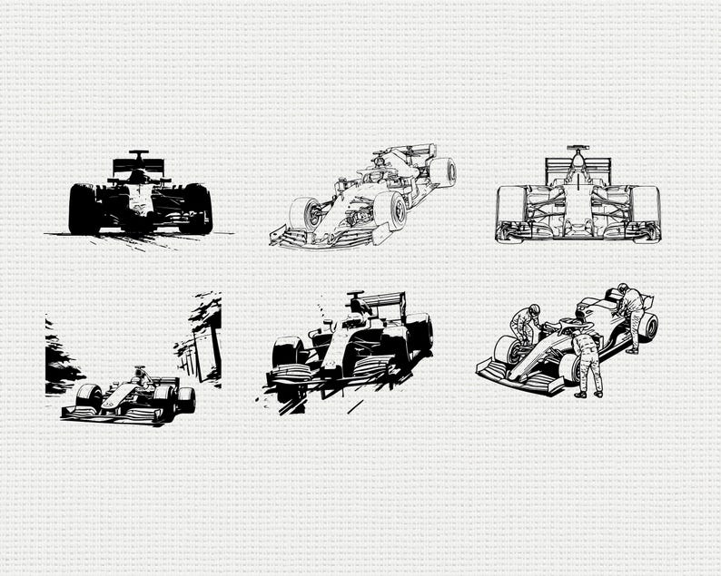 Formula 1 SVG PNG Bundle, Race Car Silhouette Clipart, Motorsport ...