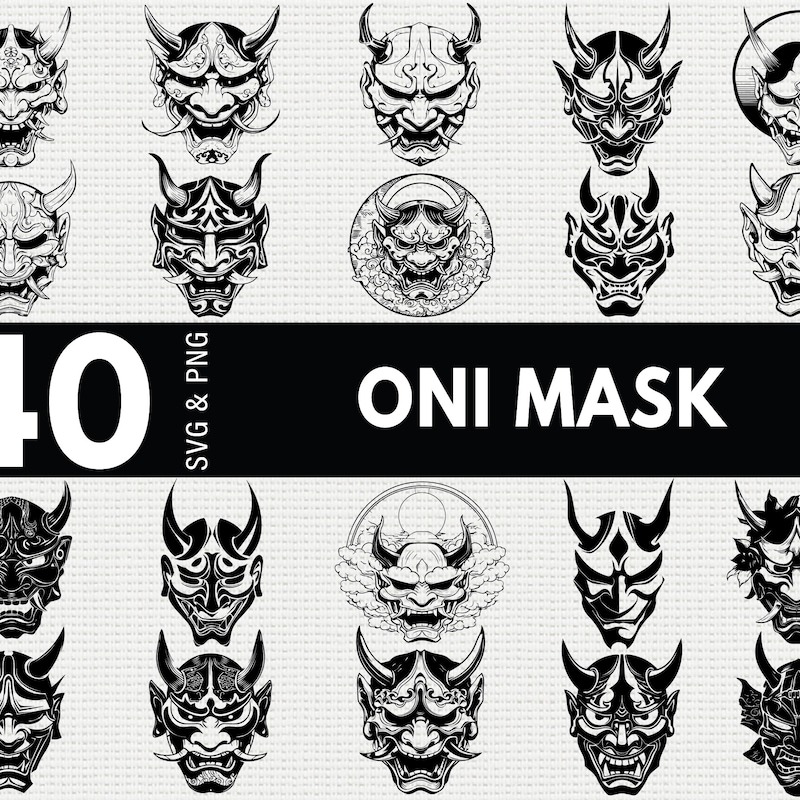 Black Demon Oni Mask - Etsy