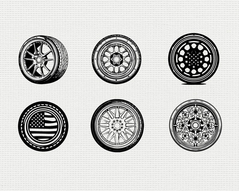 Ford Racing Rim Svg Wheels SVG PNG Bundle, Car Tire Silhouette Clipart, Racing Auto Rim ...