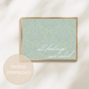 All Feelings are Valid Mental Health Wall Print for Therapist, Counselor, Social Worker, Psychologist. Inspirational Therapy Office Decor