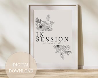 In Session Mental Health Wall Art Print voor therapeut, counselor, maatschappelijk werker, psycholoog. Poster Inspirerende therapie kantoordeur