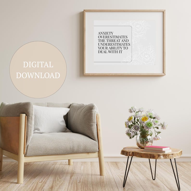 Anxiety Mental Health Wall Art Print for Therapist, Counselor, Social ...